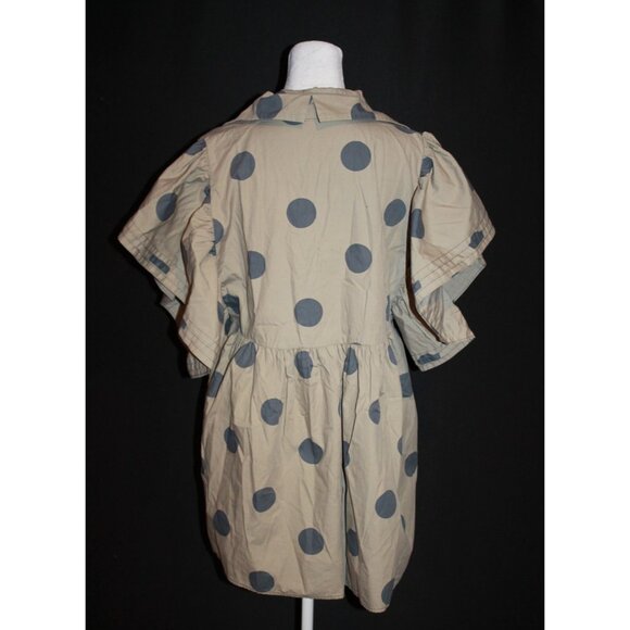 Bucket List Dress Polkadot Button Up Collared Above Knee Short Sleeve Small S - Picture 2 of 2